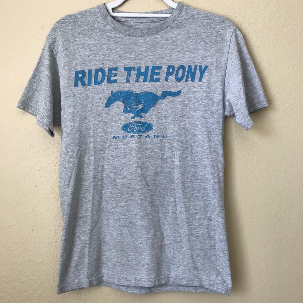 Ford Mustang Ride The Pony Gray T-Shirt